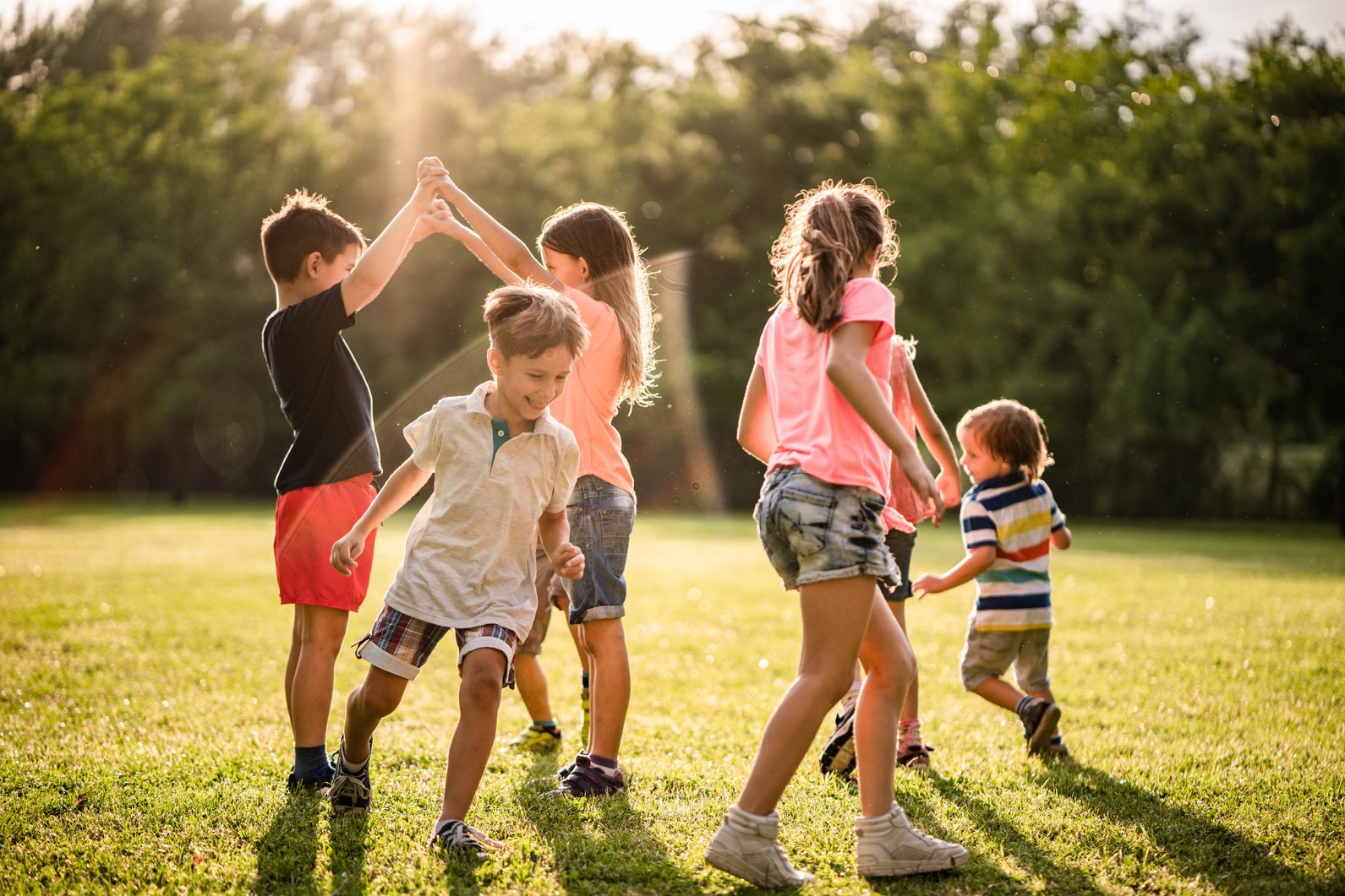 Kids playing in public park